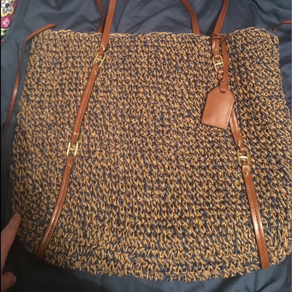 Ralph Lauren tweed tote bag
